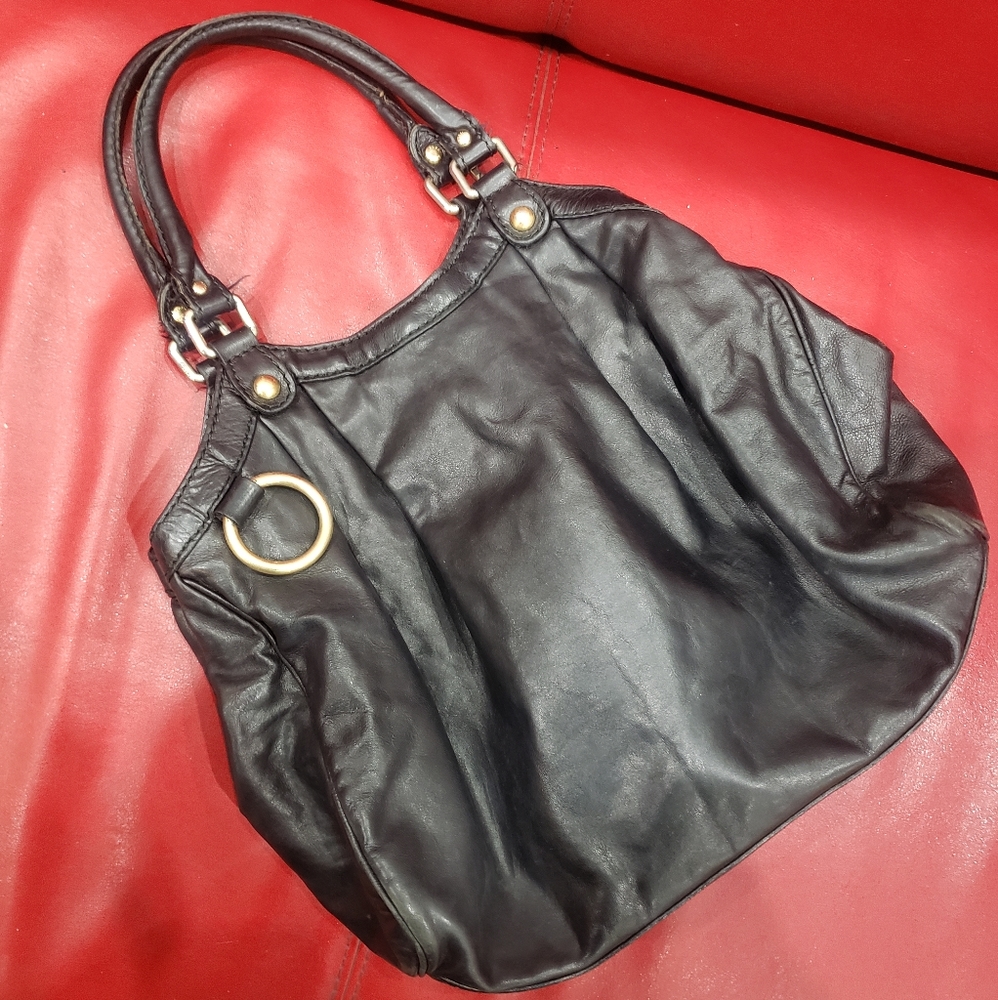 Gucci Top Handle Sukey Pebbled WITHOUT Gg Charm Black Calfskin Leather Shoulder - Picture 3 of 16
